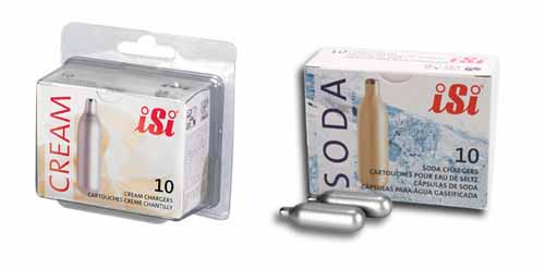 soda and cream cartridges for iSi siphon bottles