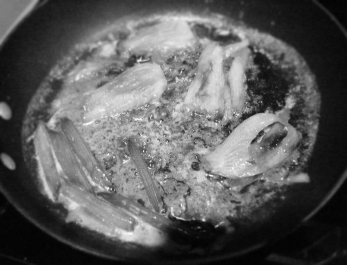 Sautéing fennel and prunes in butter