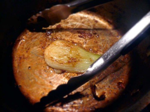 Searing fennel in butter