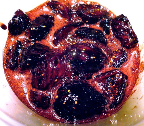 Black Mission figs braised in Ruby Port wine