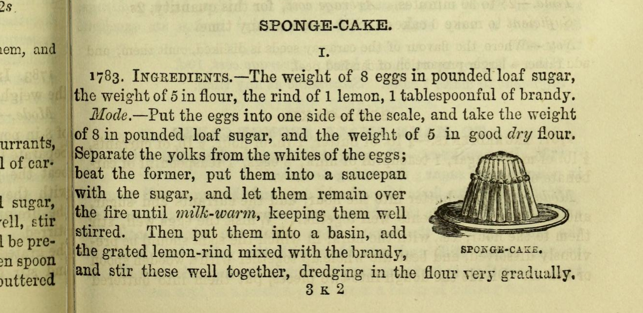 Mrs Beetons Sponge Cake recipe